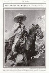 Generale Zapata, il leader dei ribelli agrari nel sud del Messico, 1913